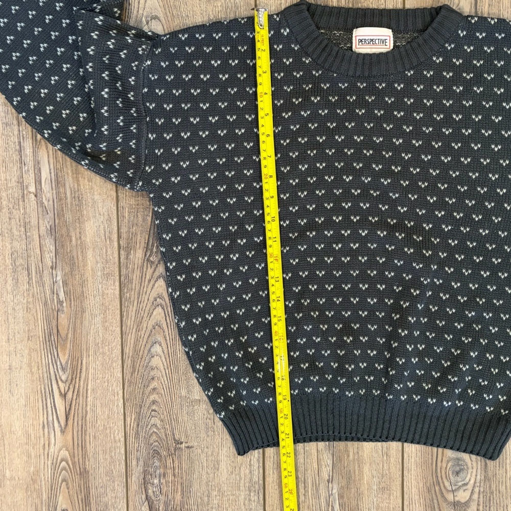 Vintage 80s 90s Perspective Knit Sweater Made in Korea M - Picture 6 of 7